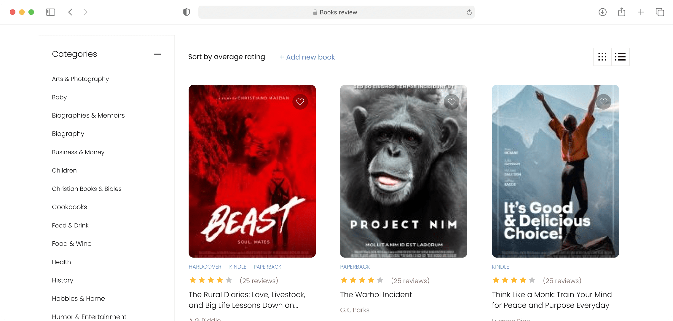 Screenshot of a Movies Directory app built with Formidable Views