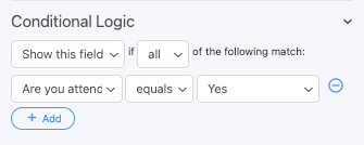 Main fields conditional logic