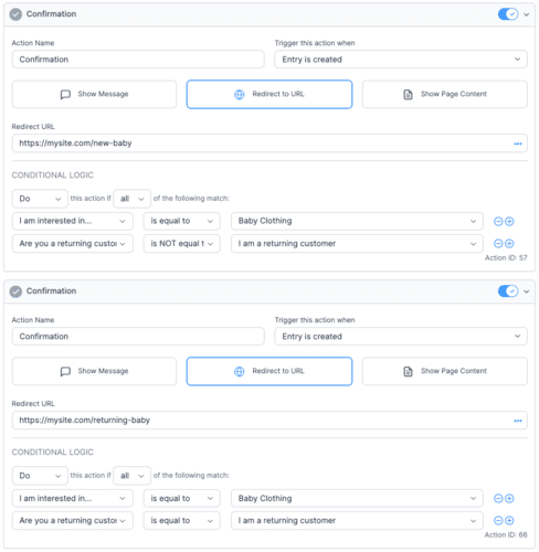 Conditional Logic Settings