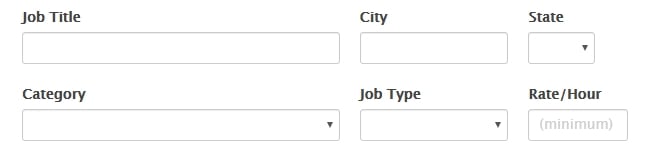 Job listings form search box