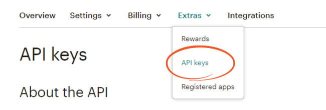 Where to find your Mailchimp API keys