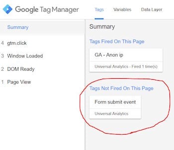 Google tag manager form submit event setup