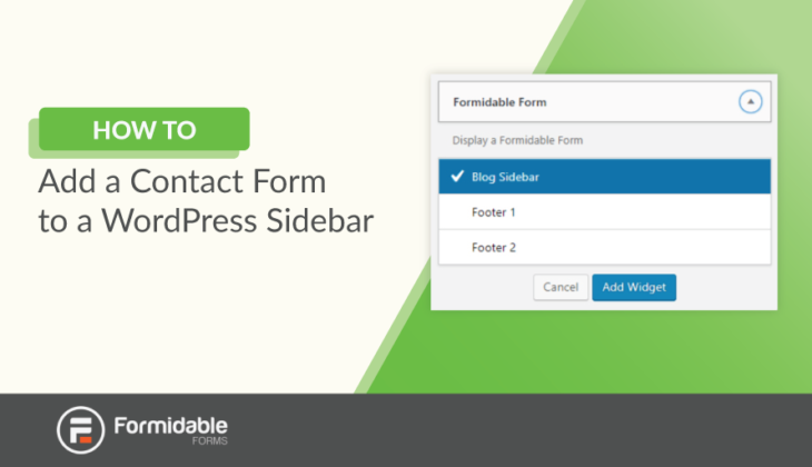 how to add a contact form in a WordPress sidebar