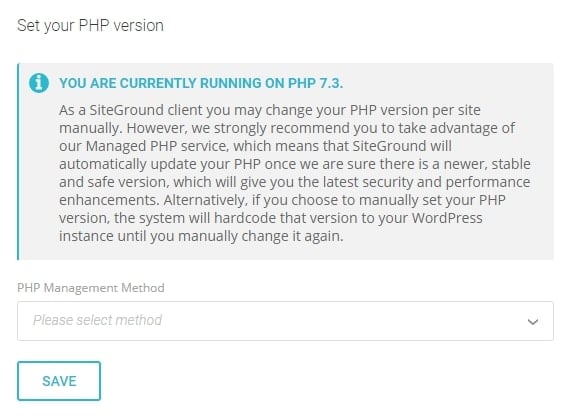 Use the latest version of PHP the easy way with Siteground hosting