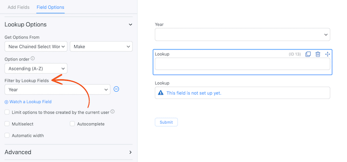 Making each field in a chained select WordPress form dependent on the one before it.