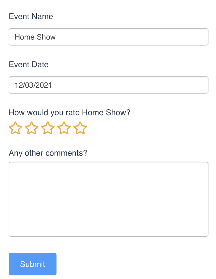 An example of a redirected WordPress form with pre-filled fields for WordPress QR code tracking