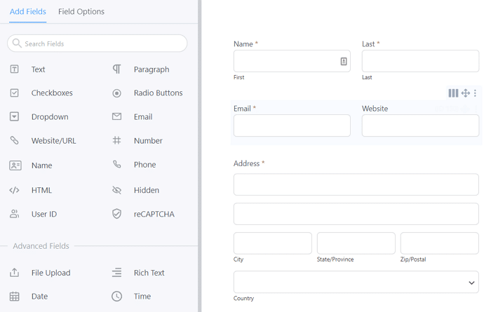 Example of a Formidable Forms template