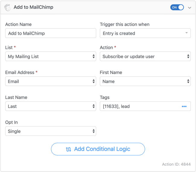 Customize your Mailchimp form with the settings you want subscribers to have