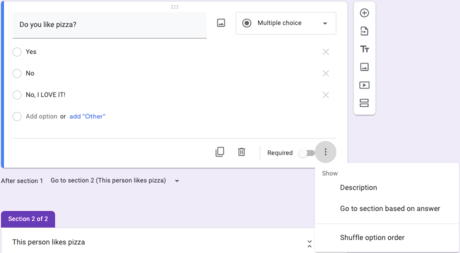 Google Forms one question at a time form builder