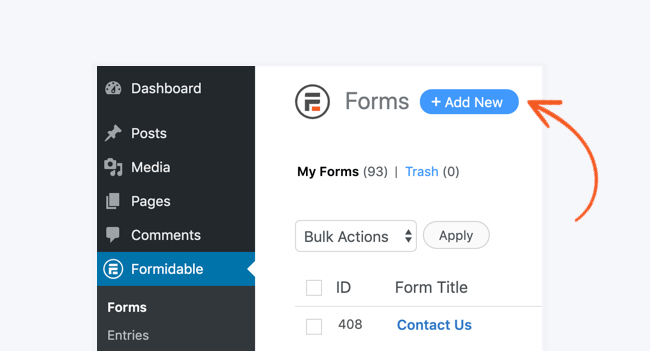 How to create a new form in Formidable WordPress form plugin