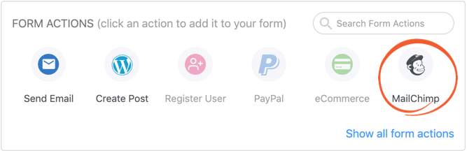 Choose Mailchimp in the form settings