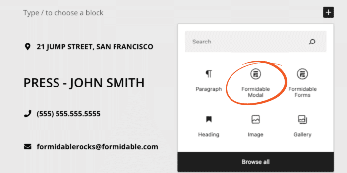 Bootstrap modal form block