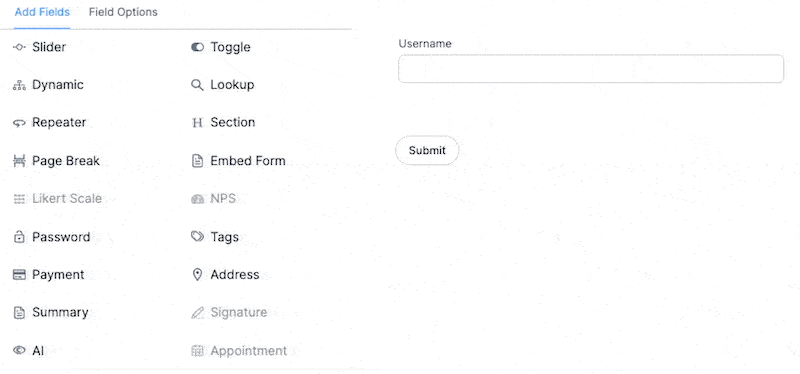 Password field