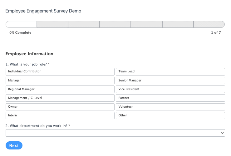 An example employee engagement survey