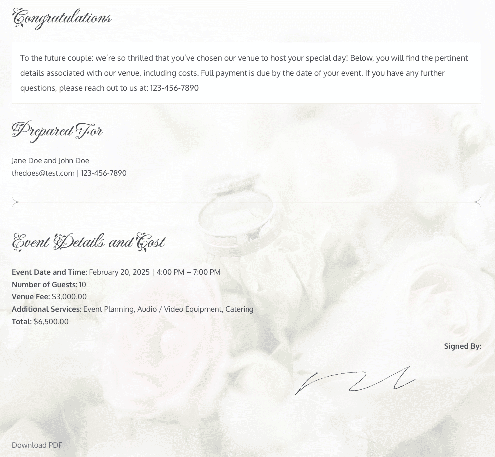 WordPress Wedding Venue Booking Plugin Template - Formidable Forms Web App Builder Example