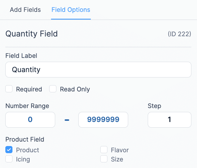 Formidable Forms Quantity Field - Field Options