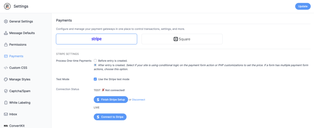 Formidable Forms Payments - ENable Stripe