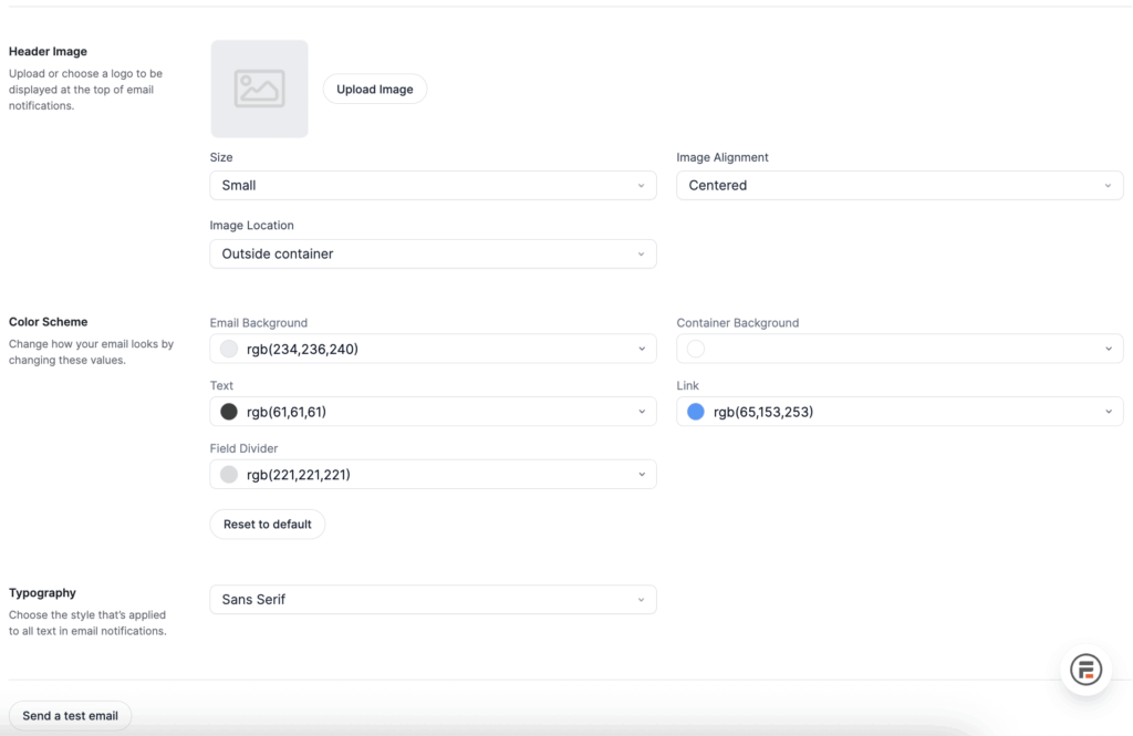 Formidable Forms Email Style Customization Options