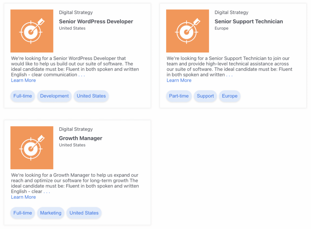 WordPress Job Board Plugin Template - Formidable Forms Web App Builder Example