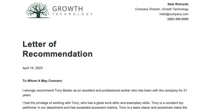 Letter of Recommendation PDF Generator - Formidable Forms Web App Builder Example