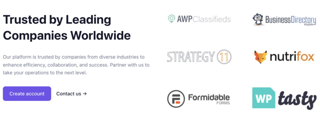 Company Logo Cloud WordPress Plugin Template - Formidable Forms Web App Builder Example