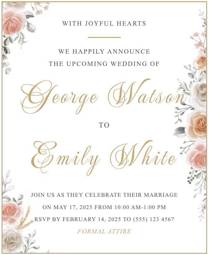 RSVP Generator Template - Formidable Forms Web App Builder Example