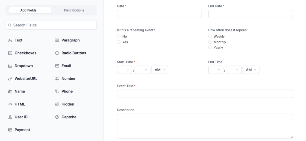 Calendar Ready Fields for Every Kind of Event