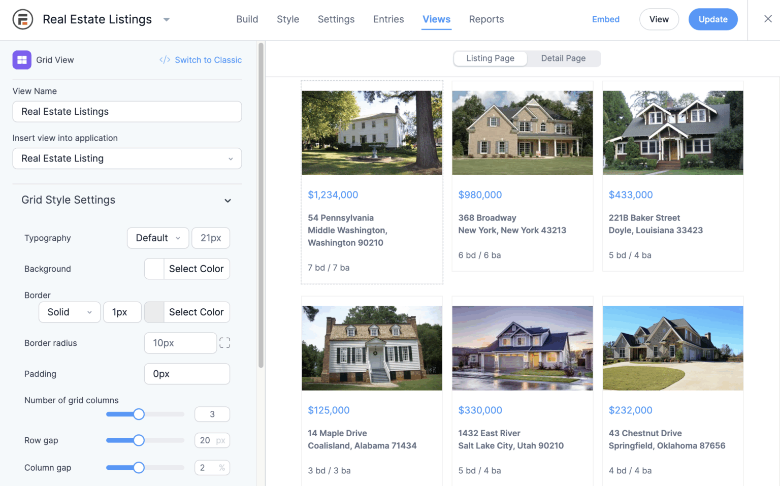 Real Estate Listings - Formidable Forms