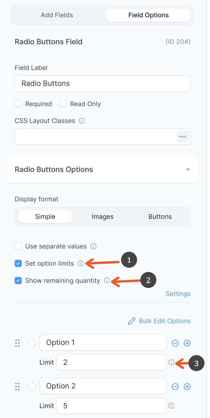 Selection Limits for Checkbox, Radio Button, and Dropdown Options ...