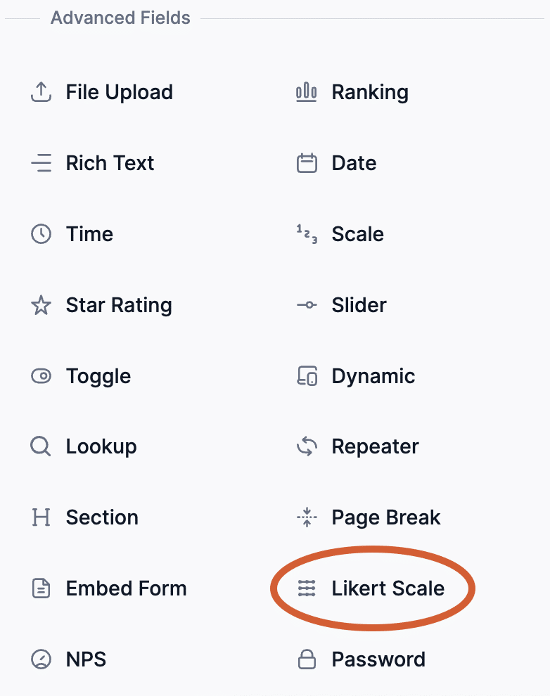 Add Likert Scale Field