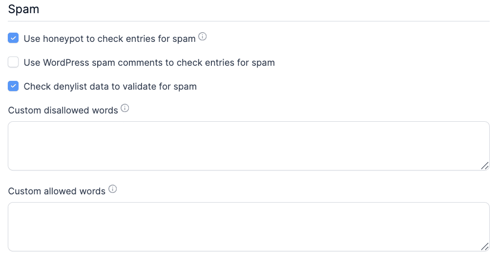 Check Denylist Data To Validate For Spam