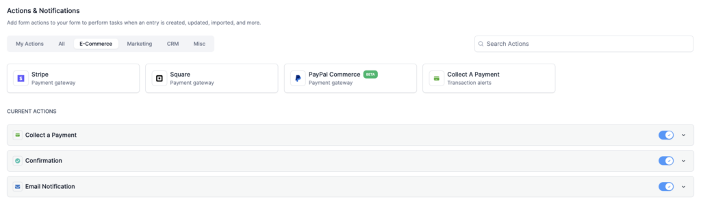 Collect A Payment Form Action