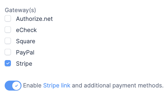 Enable Stripe Link
