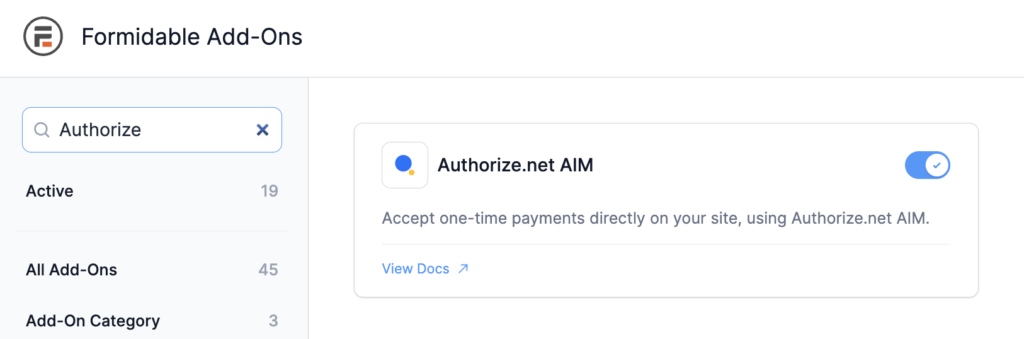 Formidable Authorize.Net Add On