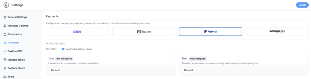 Formidable Forms Payments Paypal