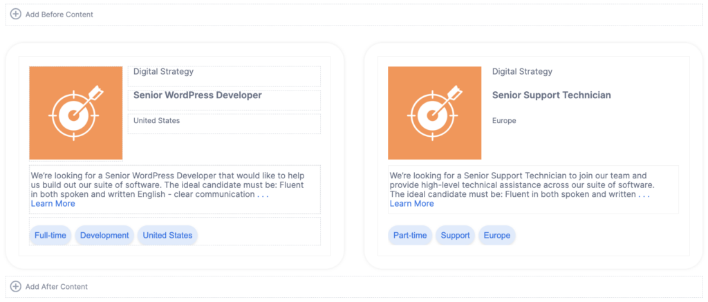 View Builder Content Areas