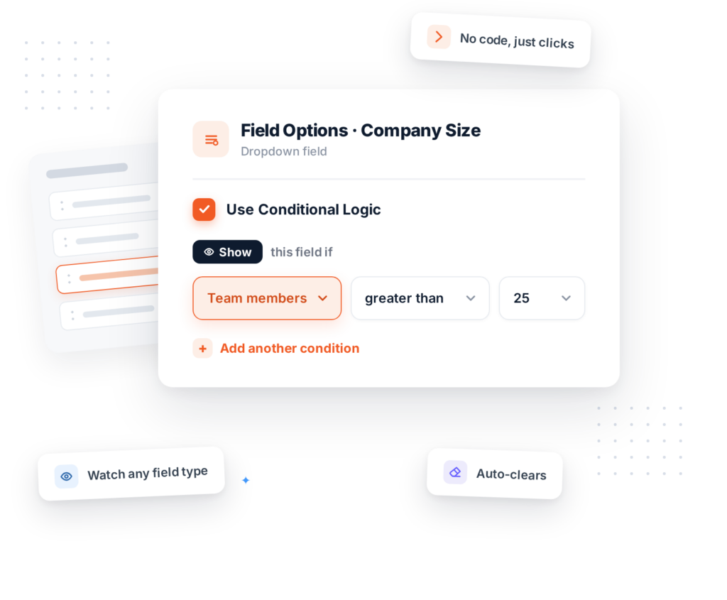 Set conditions in a few clicks