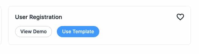 User registration template