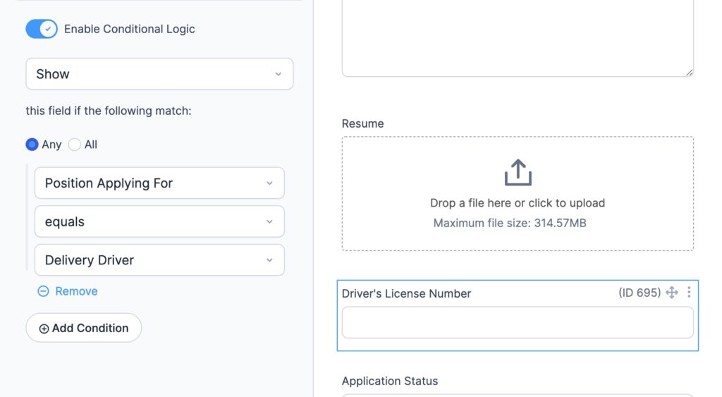 Formidable Forms Conditional Logic Example