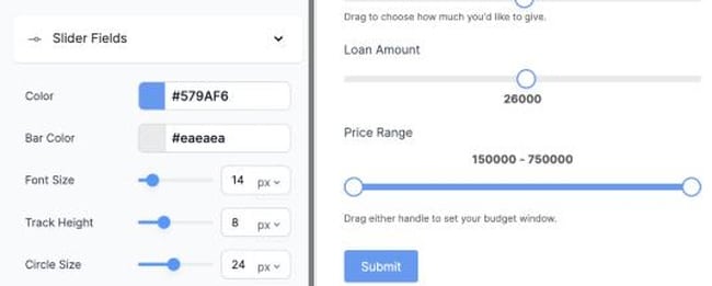 Formidable Forms Range Slider Styler