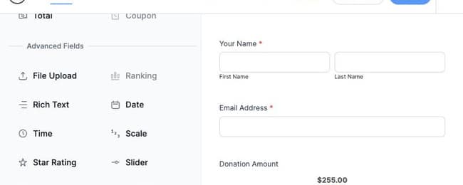 Slider Field Advanced Fields Sidebar