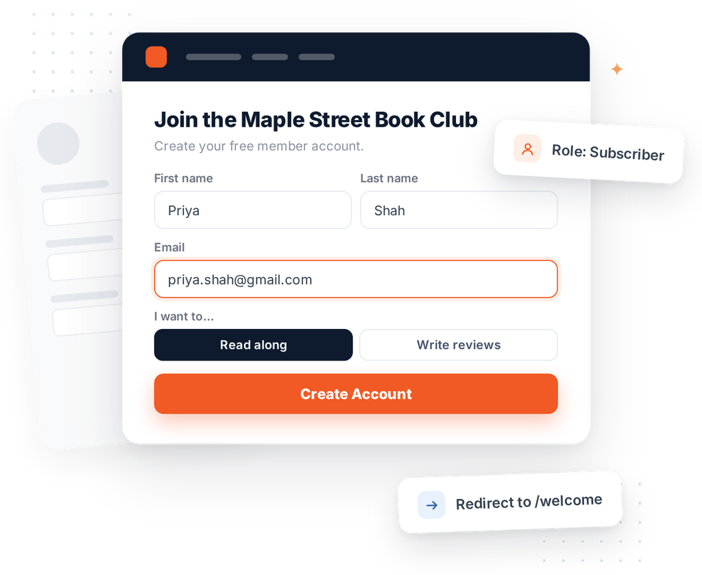 Let Visitors Register From The Front End Graphic
