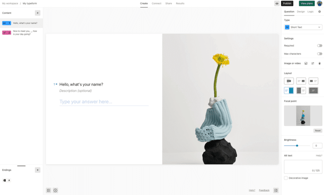 Typeform's form builder